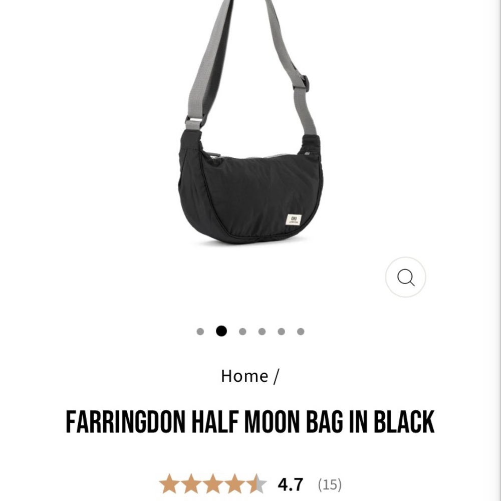 ORI LONDON Black Half Moon Bag